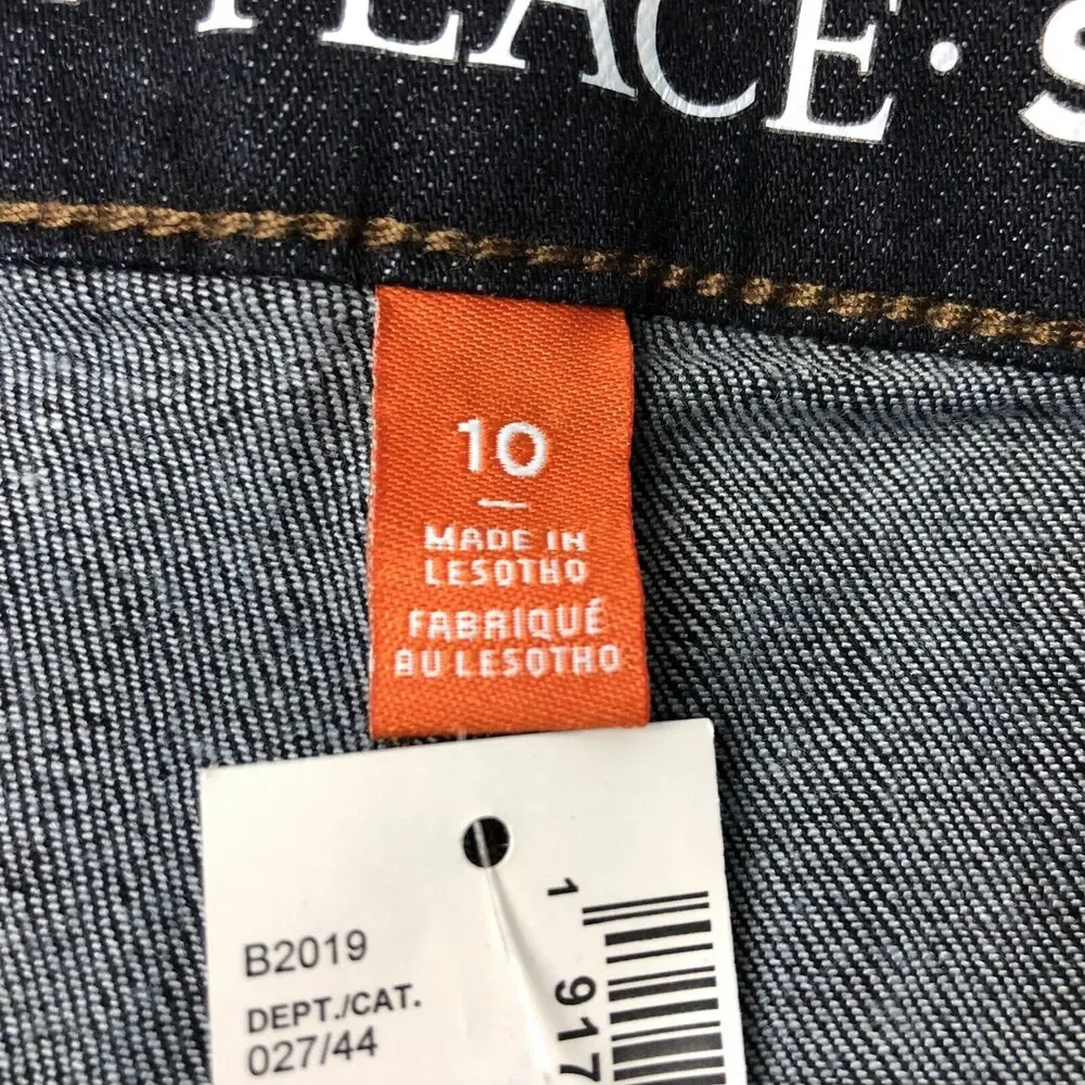 Children's Place Jeans Boys 10 Blue Denim Jeans Adj Waist Stretchy Dark Rinse